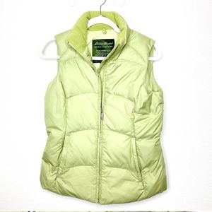 EDDIE BAUER Premium Goose Down Green Quilted Puffer Zip Vest XSmall